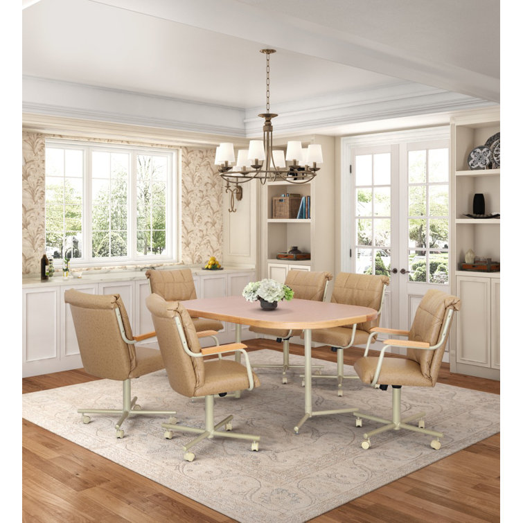 7 piece dining set deals with caster chairs